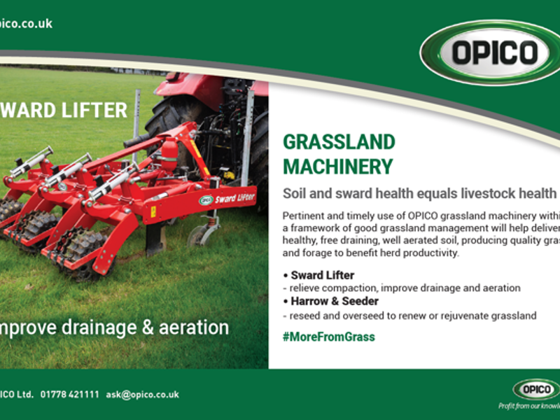 Soil conditioning with an OPICO Sward Lifter and Harrow & Seeder