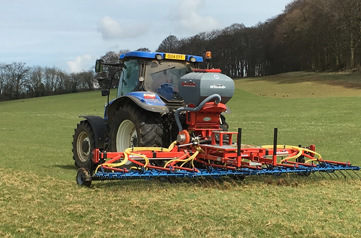 Overseeding has been carried out using an OPICO tine harrow and seeder